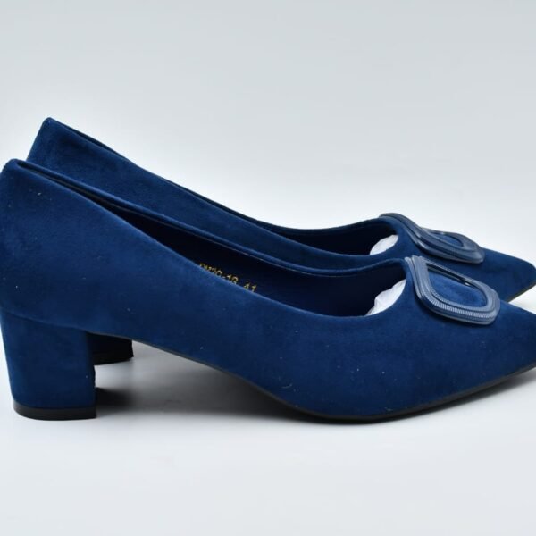 Ballerine à talon bleu nuit